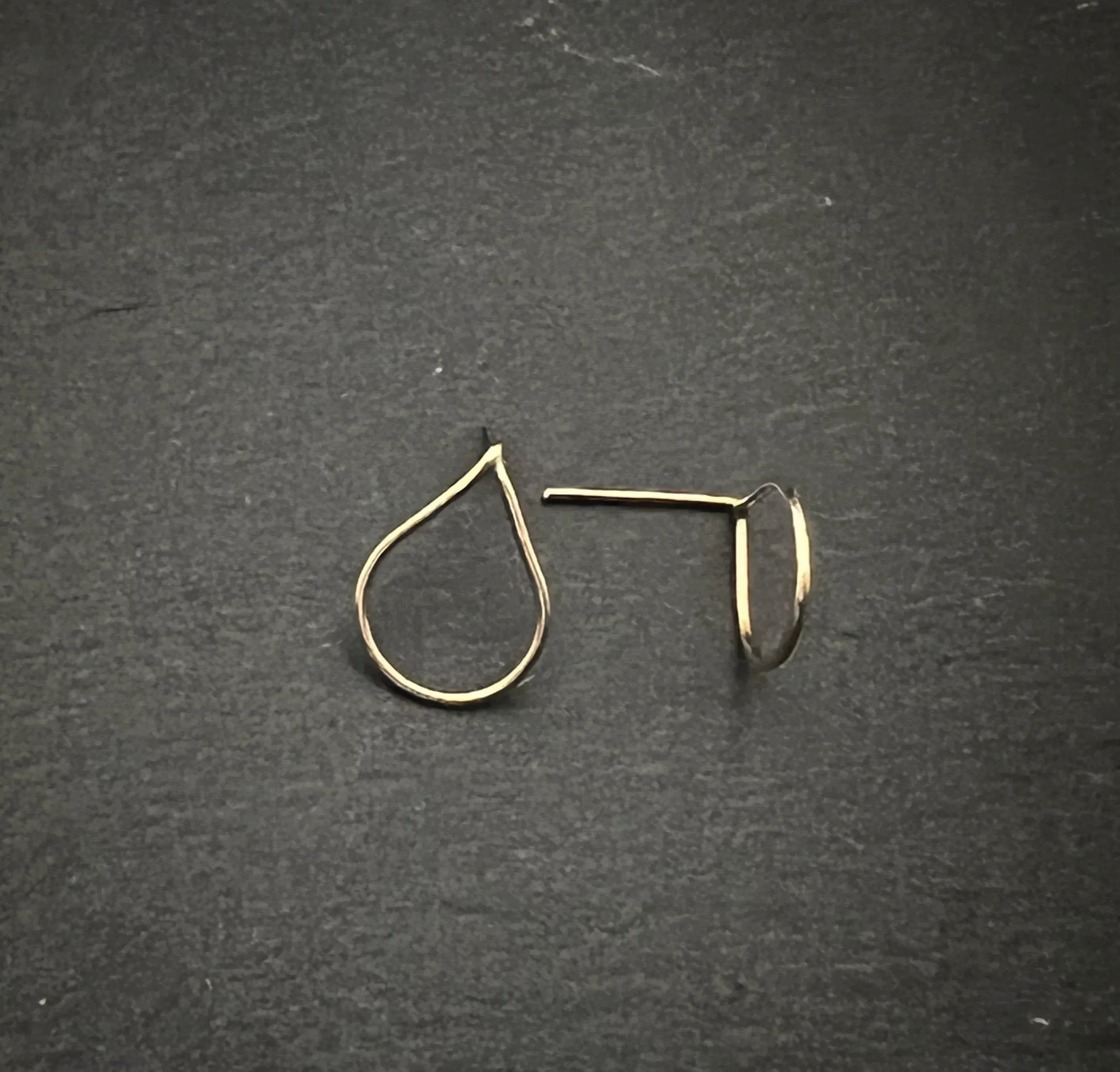 14 Karat Gold teardrop post earrings