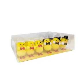 18pk Easter Chicks with Top Hats and Bows