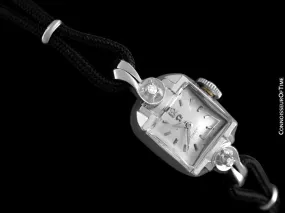 1956 Omega Vintage Ladies Watch - 14K White Gold & Diamonds
