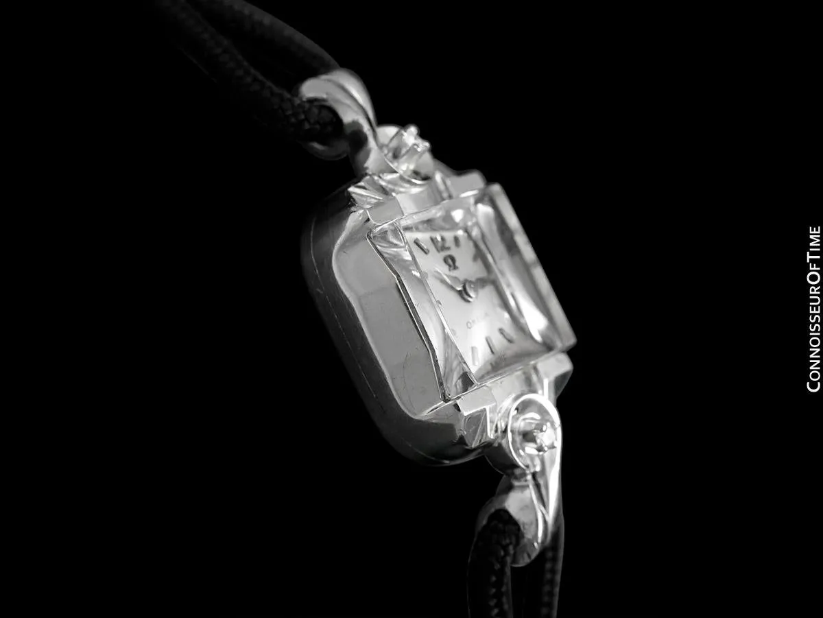 1956 Omega Vintage Ladies Watch - 14K White Gold & Diamonds