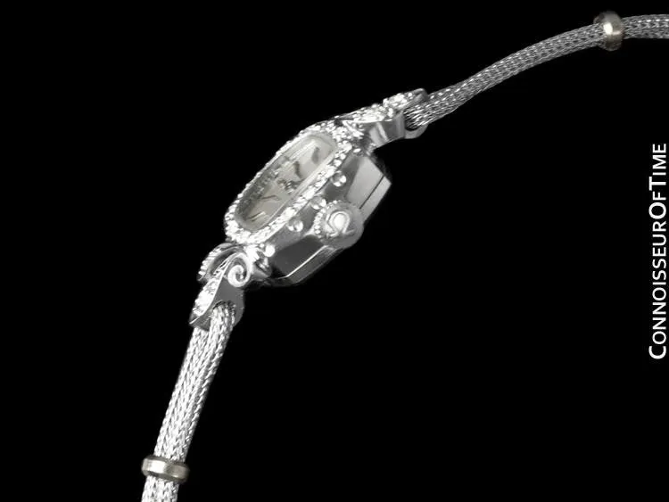 1961 Omega Vintage Ladies Watch - 14K White Gold & Diamonds