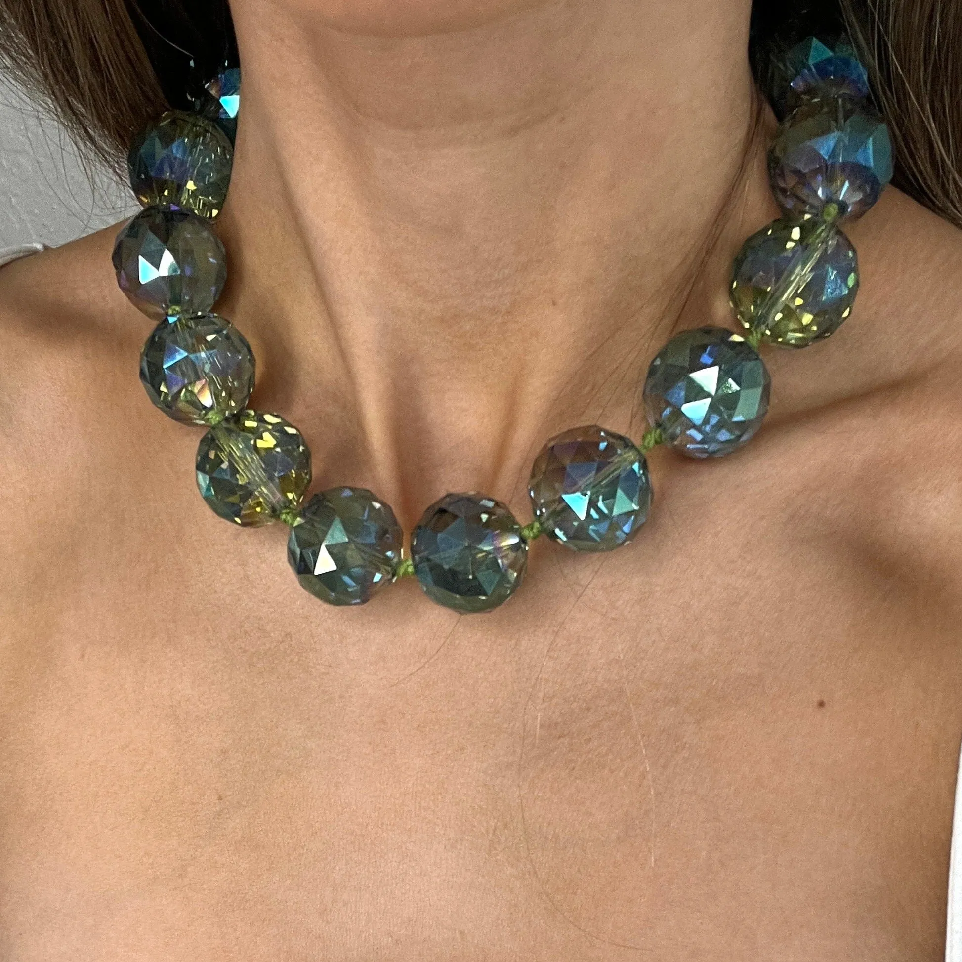 24mm Crystal Sphere Short Necklace