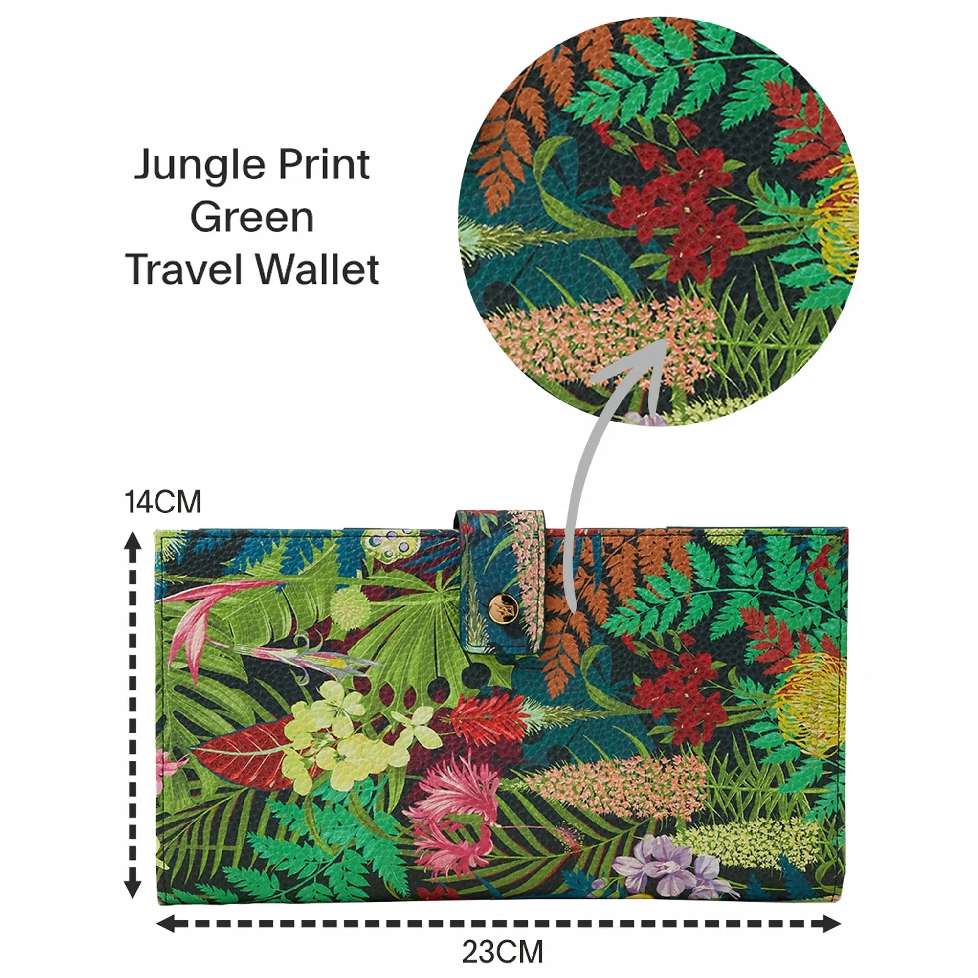 Accessorize London Women's Green Jungle Print Wallet