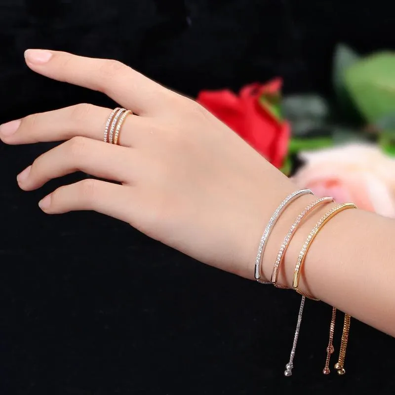 Adjustable Simple Bejeweled Bracelet