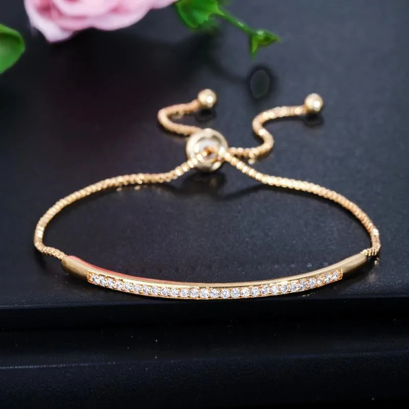 Adjustable Simple Bejeweled Bracelet