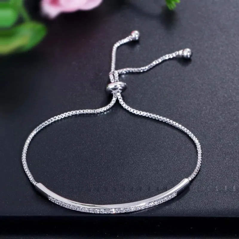 Adjustable Simple Bejeweled Bracelet