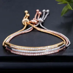 Adjustable Simple Bejeweled Bracelet