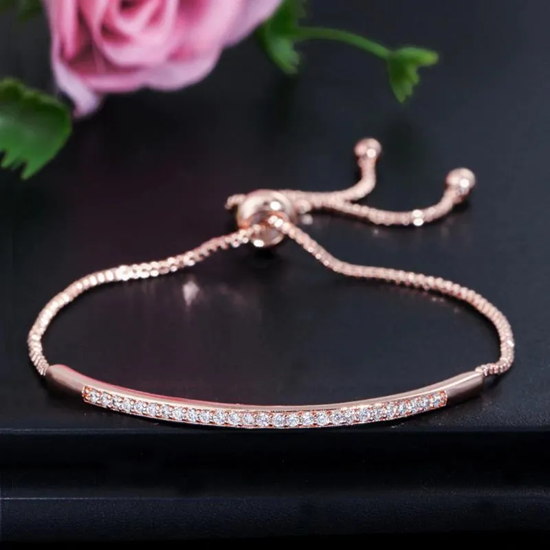 Adjustable Simple Bejeweled Bracelet