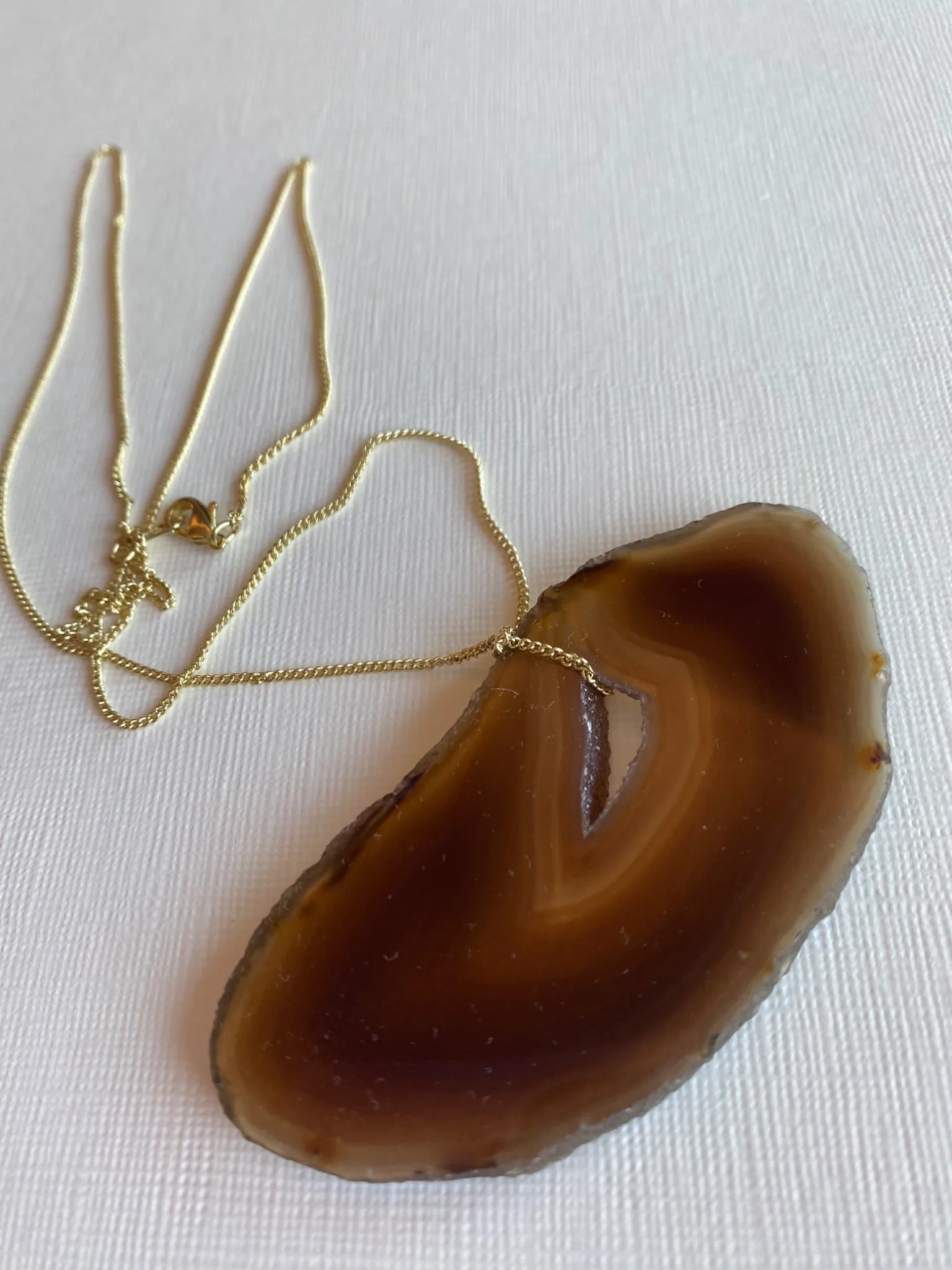 Agate Slice on a Chain Necklace