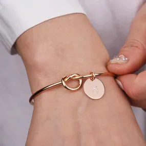 Alloy Love's Dead Knot Letter Bangle Bracelet