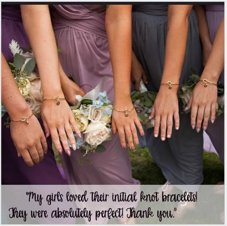 Alloy Love's Dead Knot Letter Bangle Bracelet