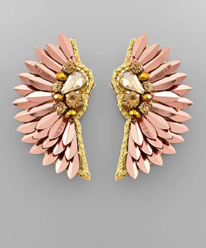 Beaded Wing Earrings