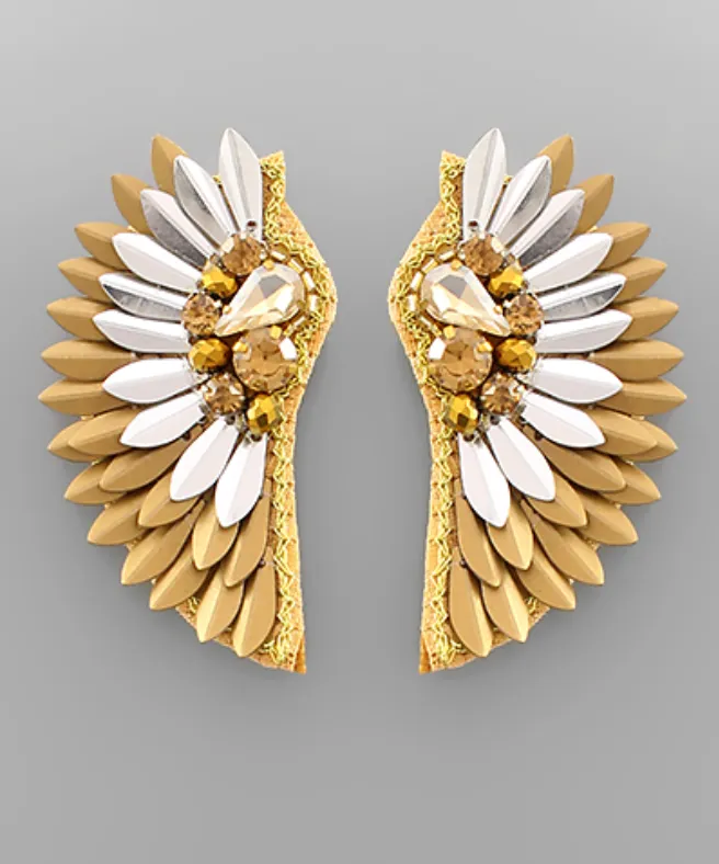 Beaded Wing Earrings