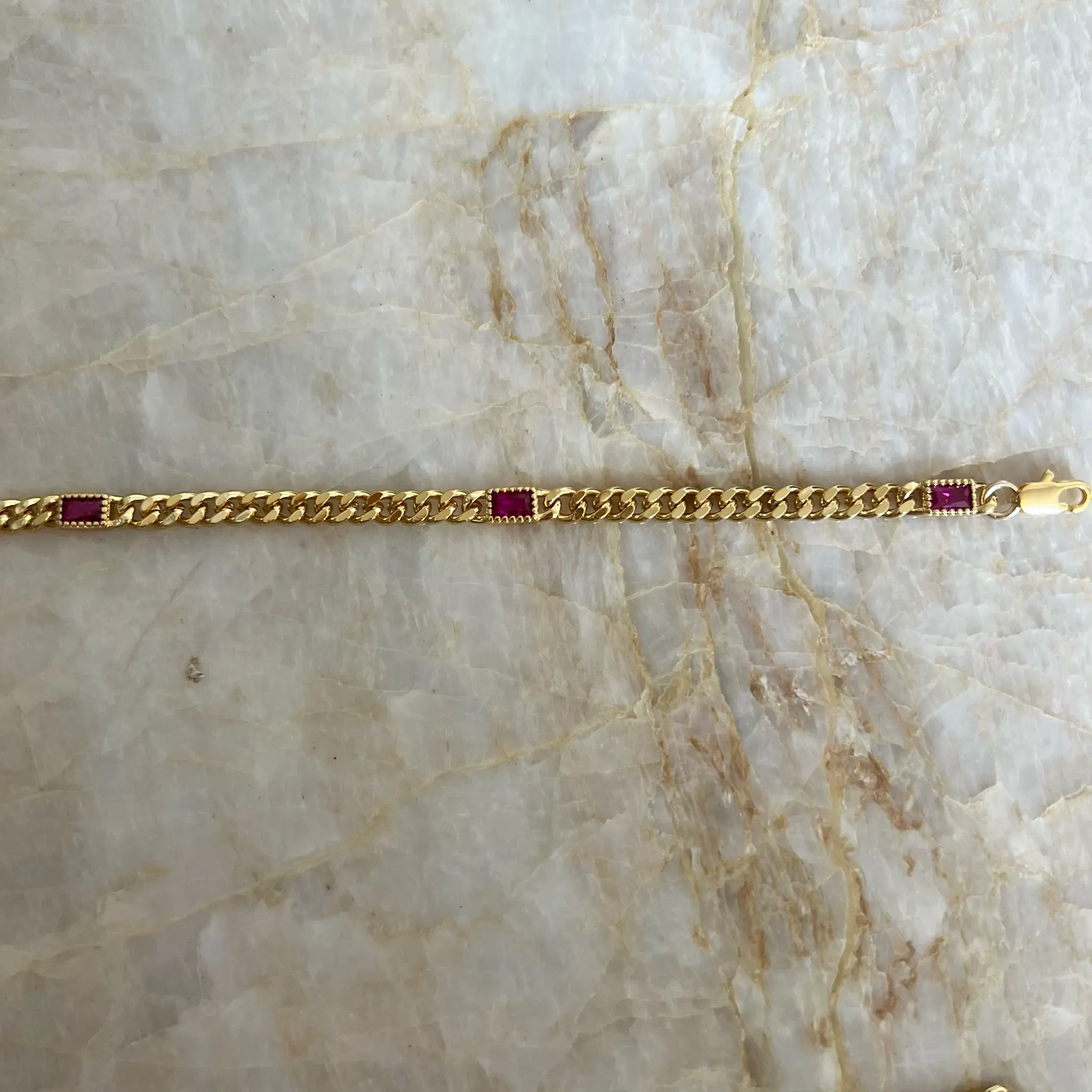 Bejeweled Curb Chain Bracelet