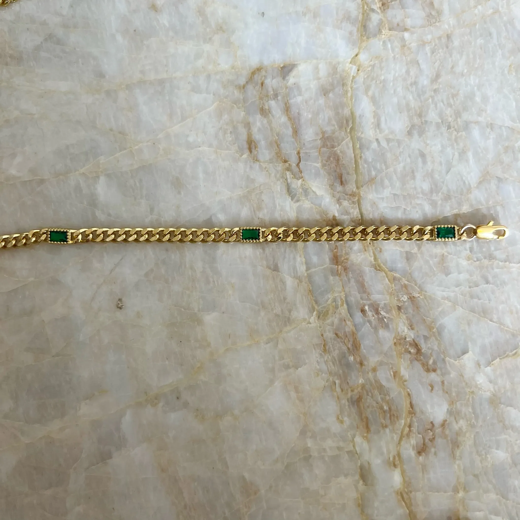 Bejeweled Curb Chain Bracelet