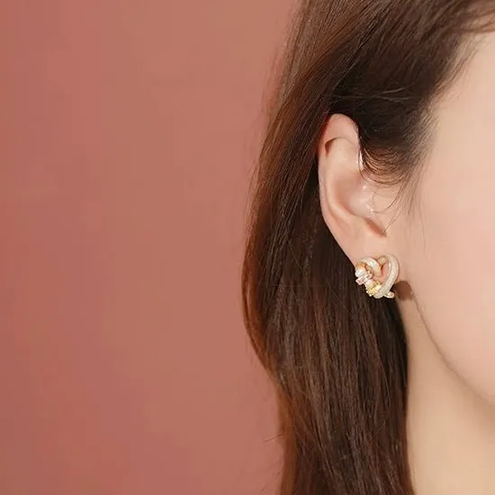Bejeweled Heart Stud Earrings