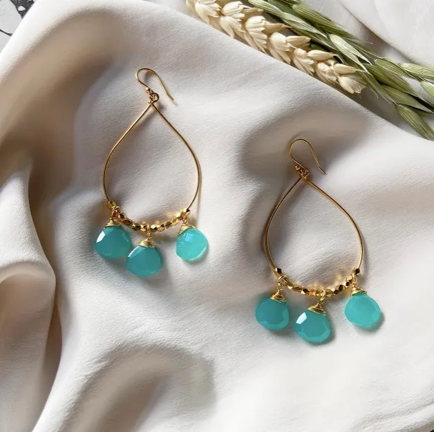 Bella Aqua Chalcedony Earrings