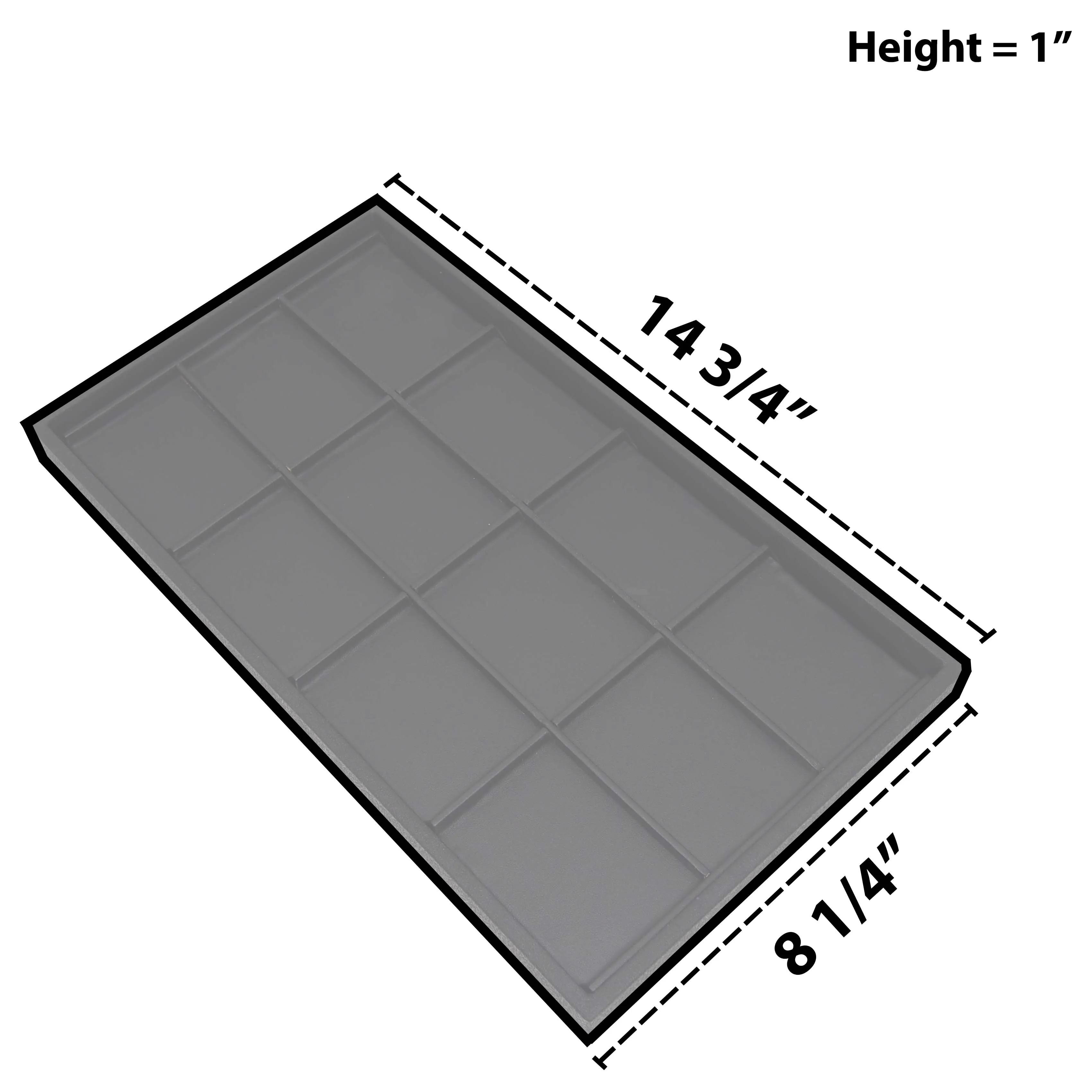 Black Faux Leather 12 Section Jewelry Deluxe Tray Insert Liner