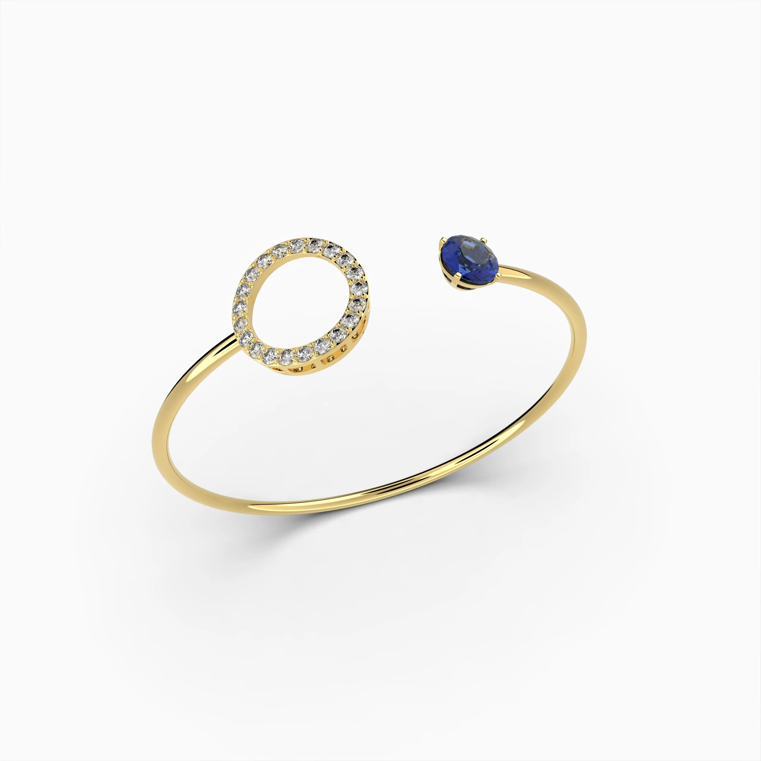 Blue Tanzanite Stone Bangles - Vera