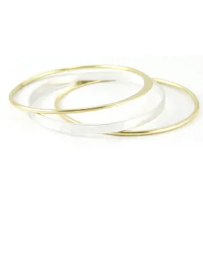 Brass and Silver Bangle Bracelet