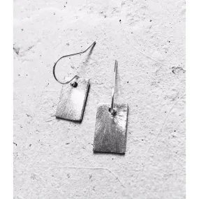 Brushed Rectangle Earrings