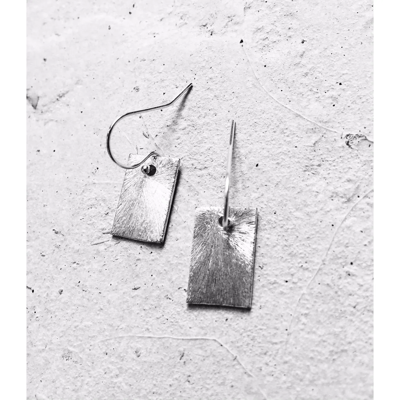 Brushed Rectangle Earrings