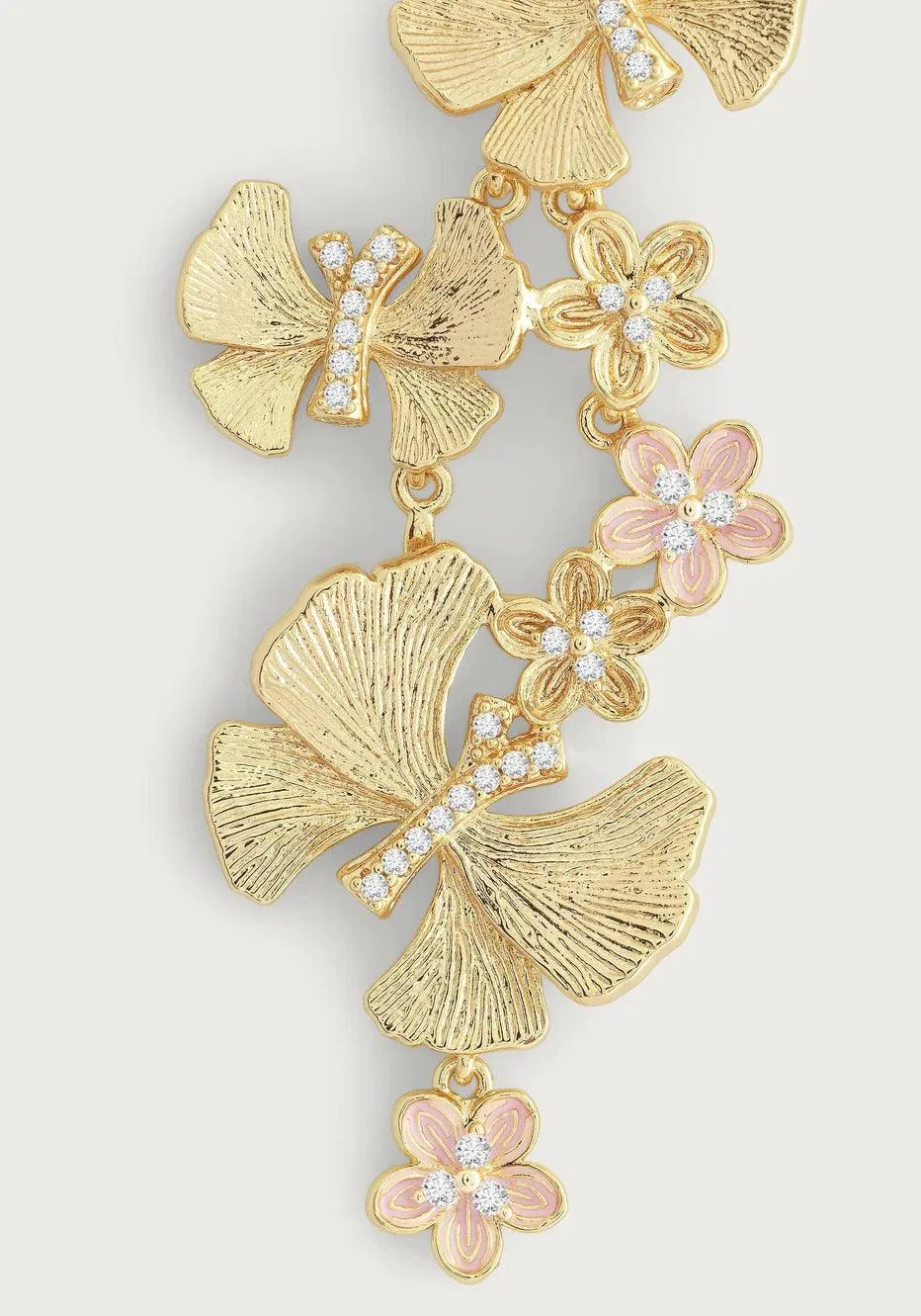 Butterfly With Flower Dangle Earrings