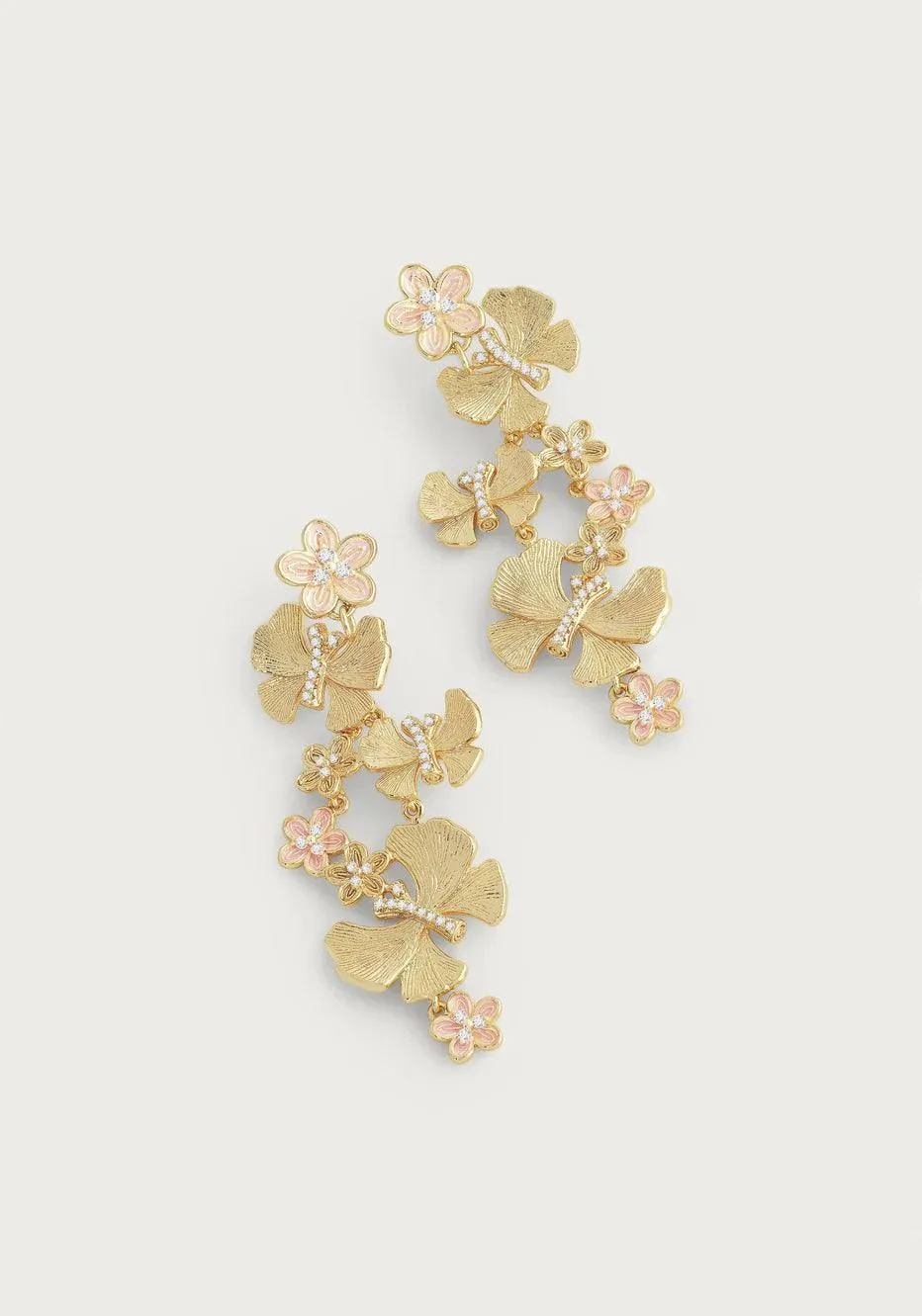 Butterfly With Flower Dangle Earrings