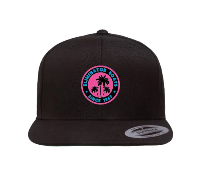 Chasin Sunsets Neon Pink Flat Bill Snapback Hat