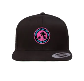 Chasin Sunsets Neon Pink Flat Bill Snapback Hat