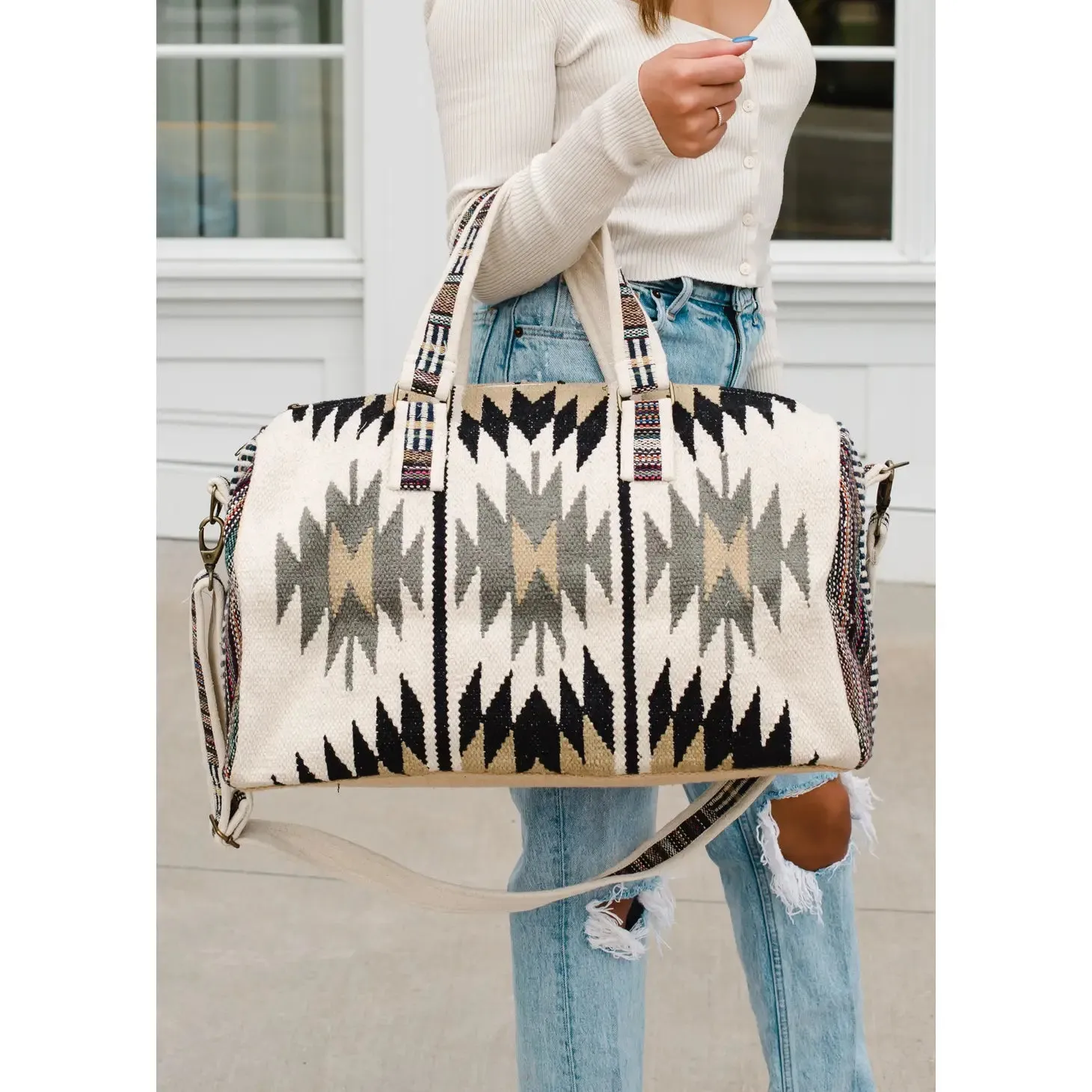 Cheyenne Grey Aztec Duffel