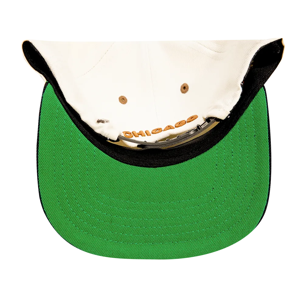 CHICAGO BULLS CHRONIC WOOL SNAPBACK HAT (EGGSHELL/ BLACK)
