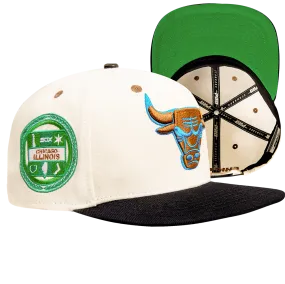 CHICAGO BULLS CHRONIC WOOL SNAPBACK HAT (EGGSHELL/ BLACK)