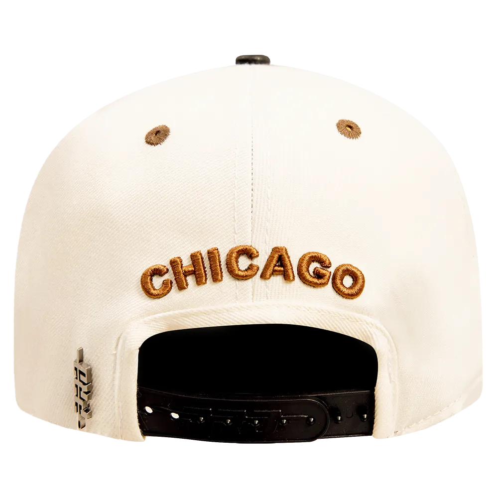 CHICAGO BULLS CHRONIC WOOL SNAPBACK HAT (EGGSHELL/ BLACK)
