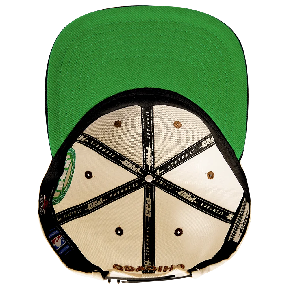 CHICAGO BULLS CHRONIC WOOL SNAPBACK HAT (EGGSHELL/ BLACK)
