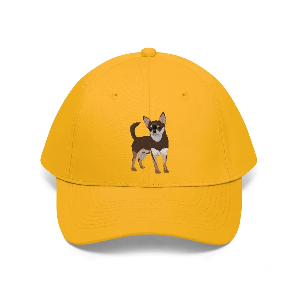Chihuahua Unisex Twill Hat, 100% Cotton, Adjustable Velcro Closure, 10 Colors, FREE Shipping, Made in the USA!!