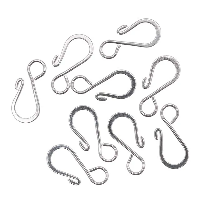 Clasps, S-Hook 19x9mm, Silver Plated (20 Pieces)