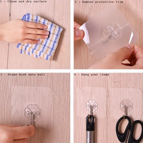 Clear Adhesive Wall Hooks