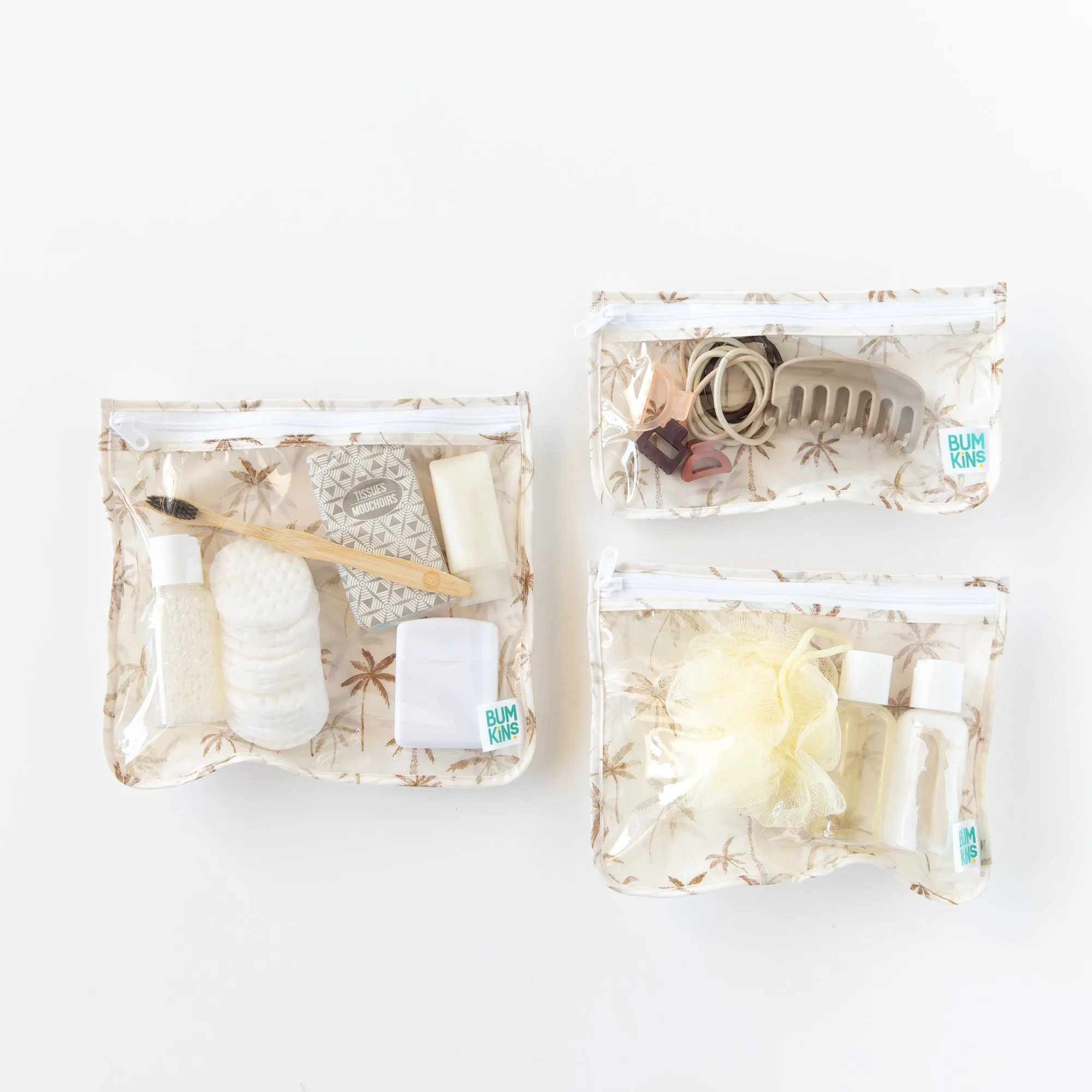 Clear Travel Bag 3 Pack: Palm Daze
