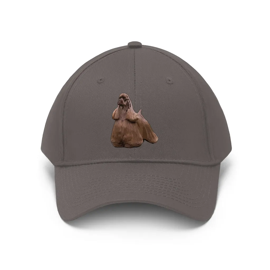 Cocker Spaniel Unisex Twill Hat, 10 Colors, One Size