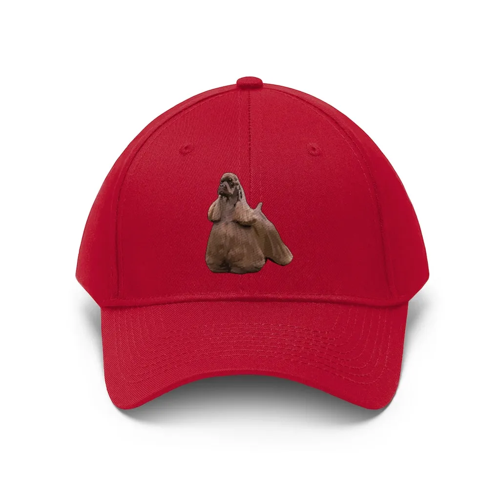 Cocker Spaniel Unisex Twill Hat, 10 Colors, One Size