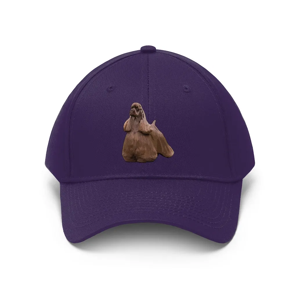 Cocker Spaniel Unisex Twill Hat, 10 Colors, One Size
