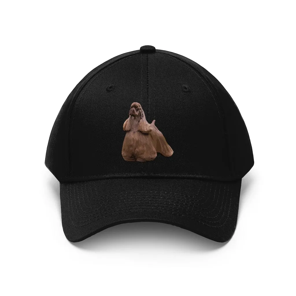 Cocker Spaniel Unisex Twill Hat, 10 Colors, One Size