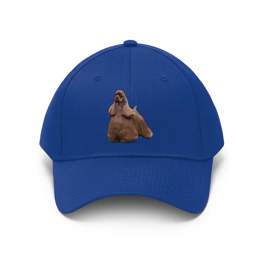 Cocker Spaniel Unisex Twill Hat, 10 Colors, One Size