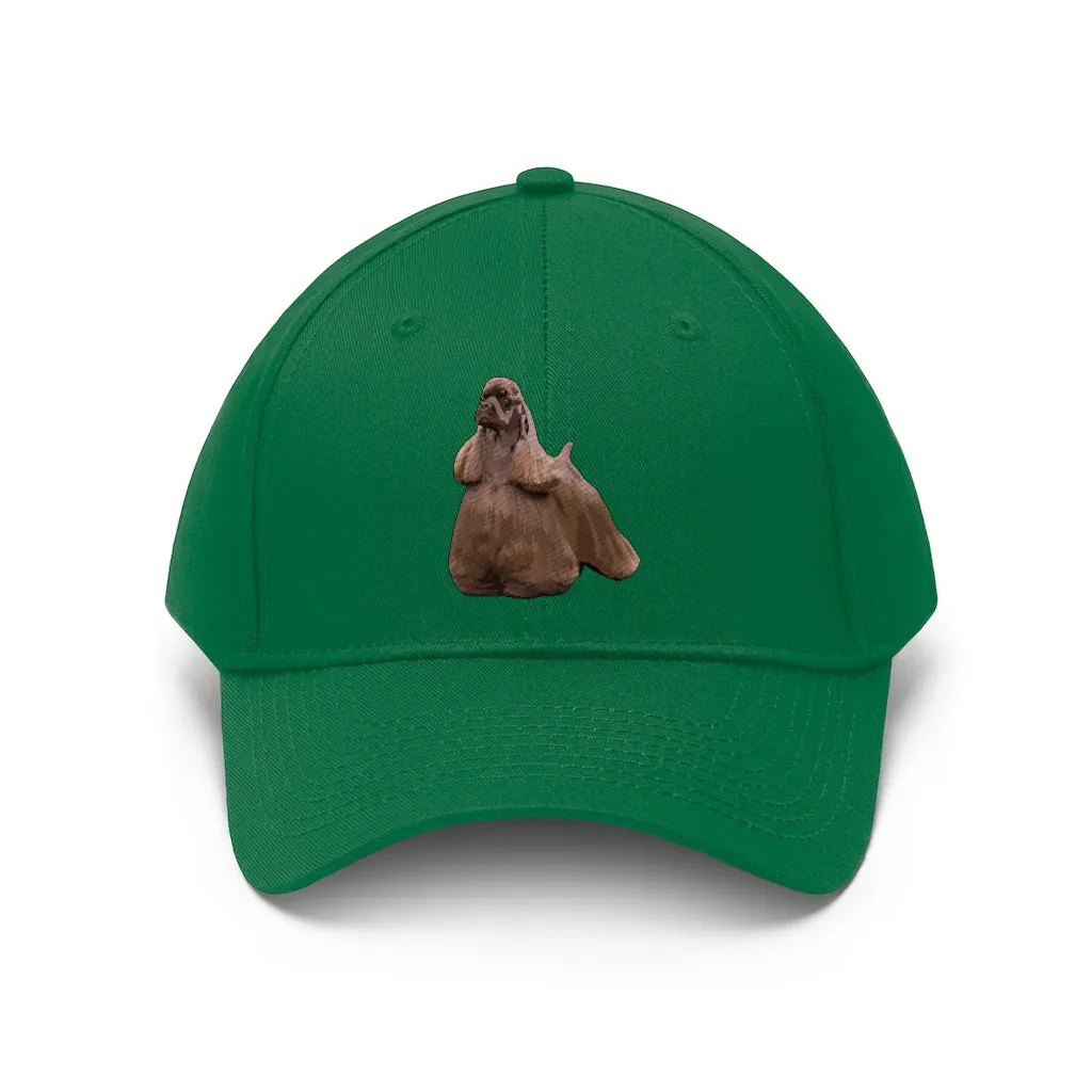 Cocker Spaniel Unisex Twill Hat, 10 Colors, One Size