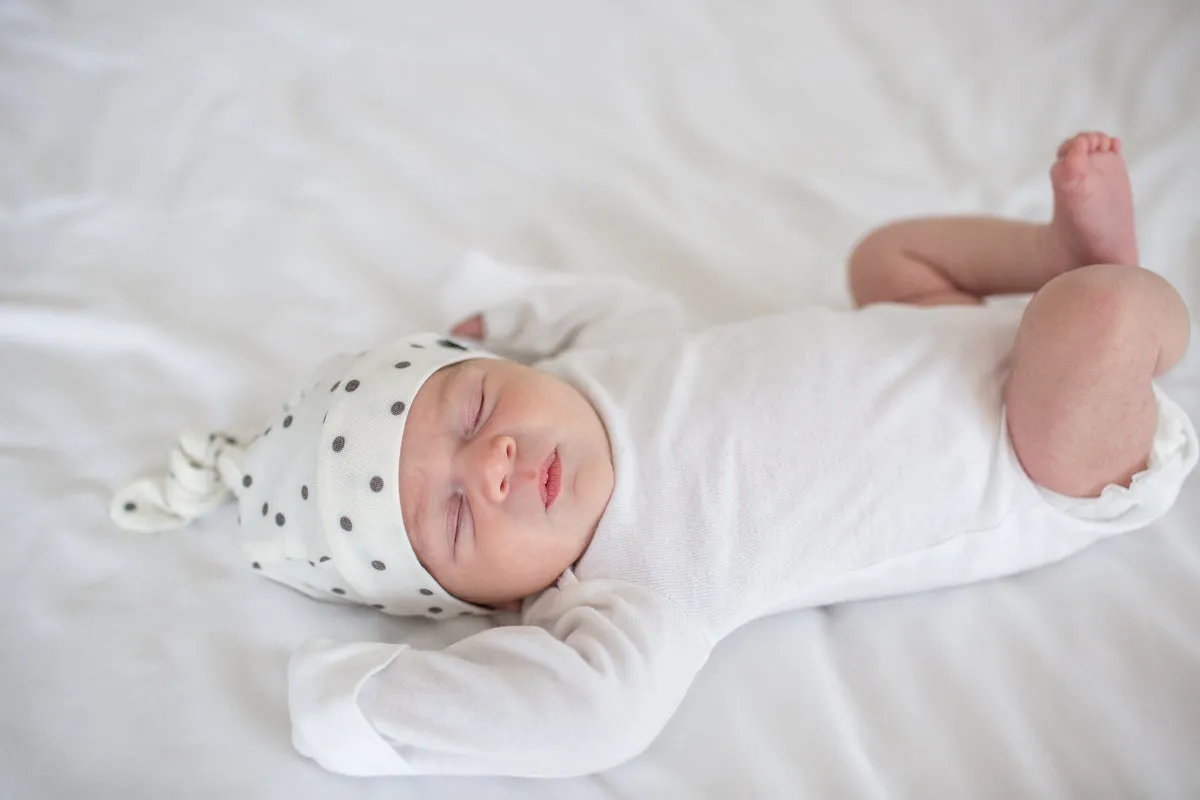Copper Pearl Newborn Top Knot Hat | Willow