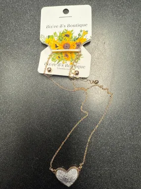 Crystal Heart Necklace & Earring Set