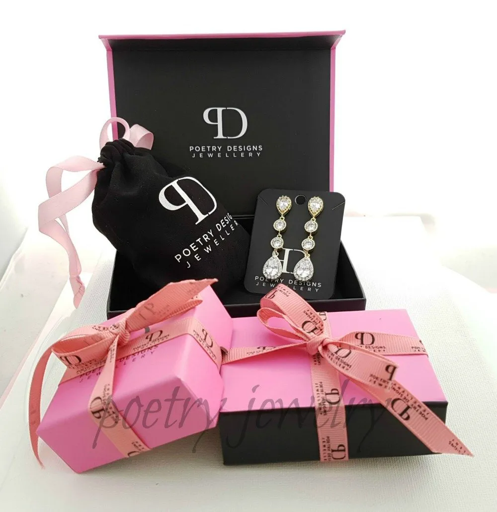 Crystal Teardrop Earrings-Emma