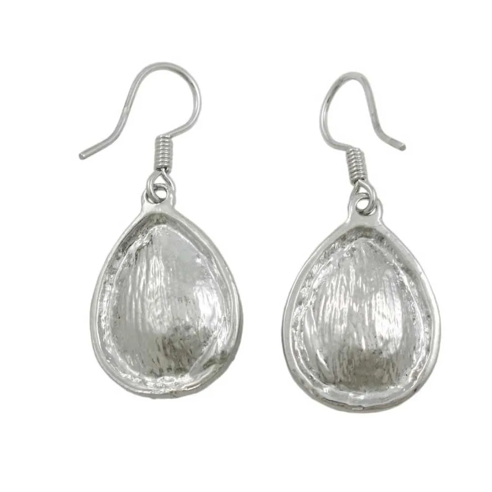 Dark Red Crystal Teardrop Dangling Pierced Earring - PT410SE