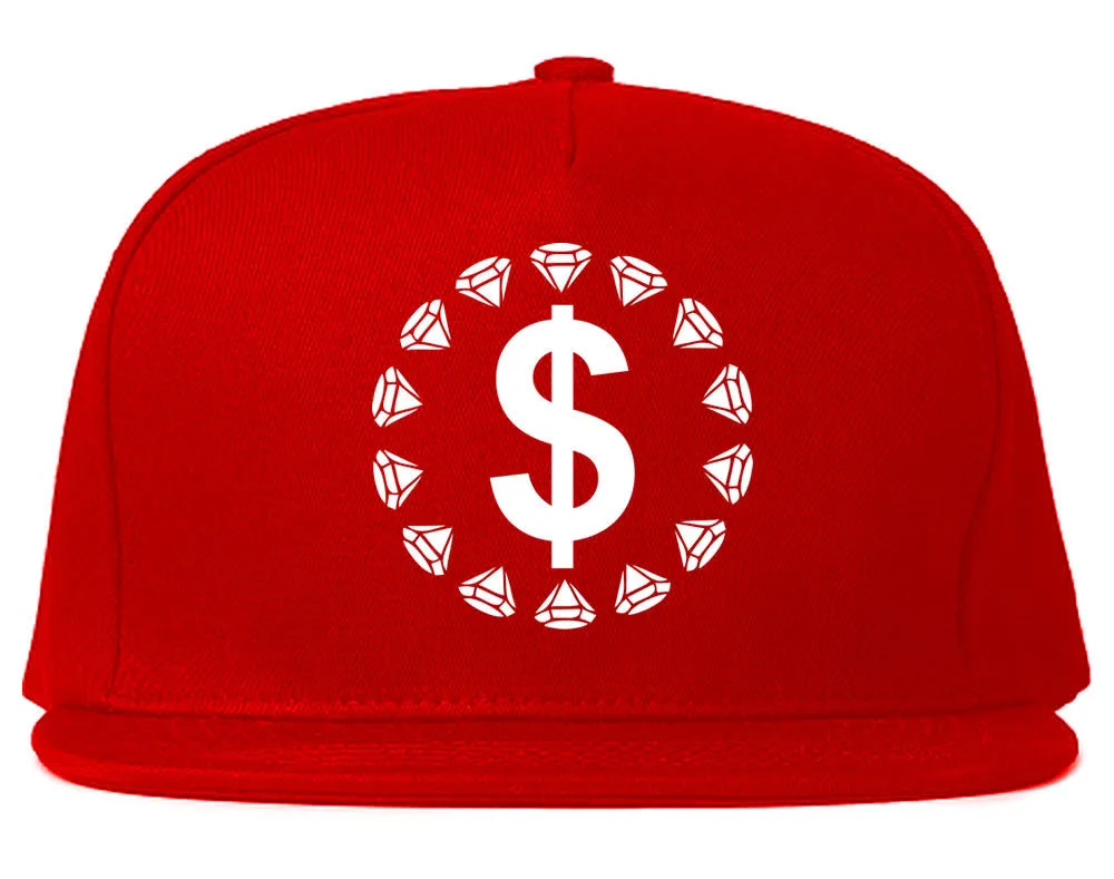 Diamonds Money Sign Logo Snapback Hat